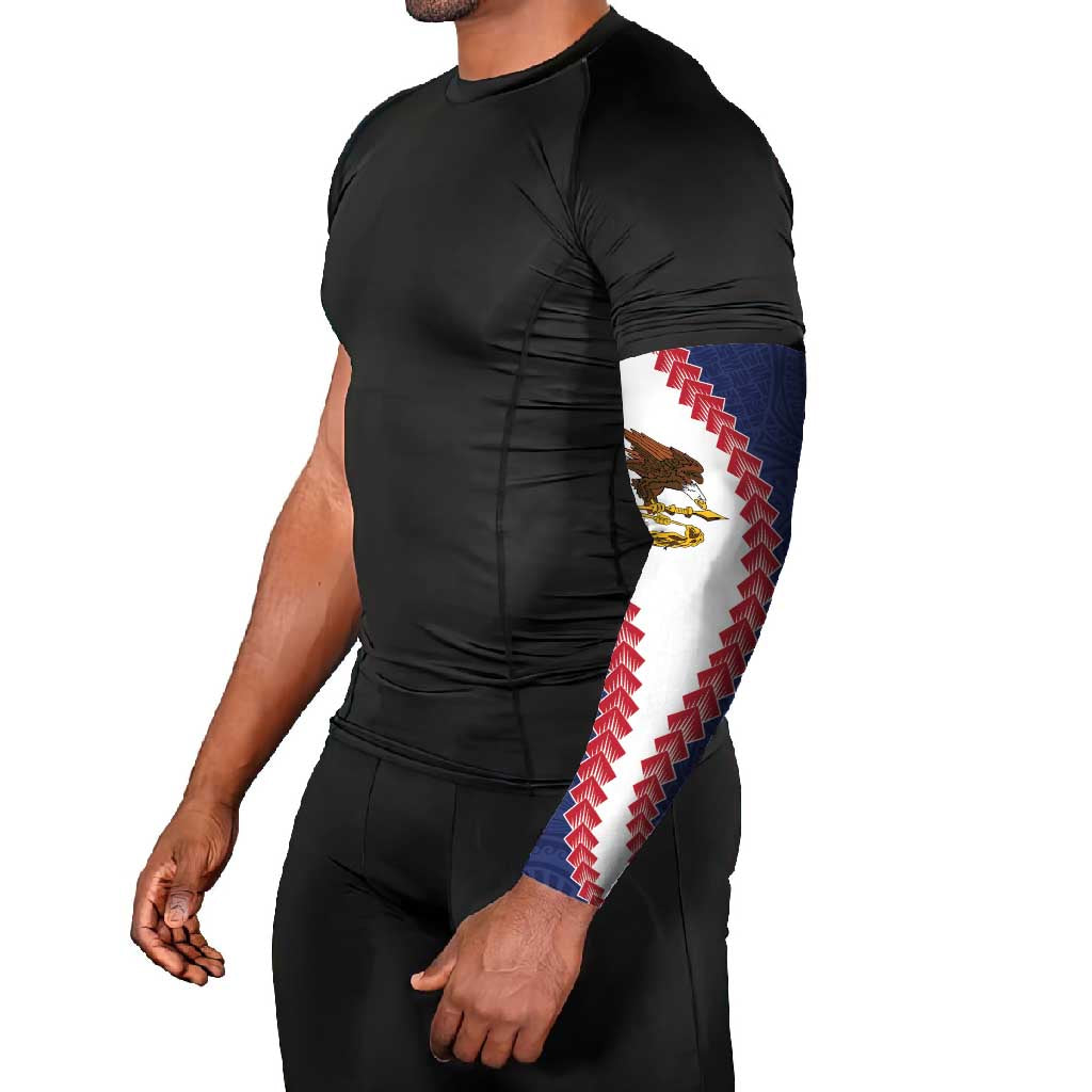 American Samoa Eagle Arm Sleeves Polynesian Tribal Pattern Curve Style