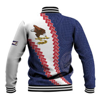 American Samoa Eagle Baseball Jacket Polynesian Tribal Pattern Curve Style