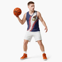 American Samoa Eagle Basketball Jersey Polynesian Tribal Pattern Curve Style