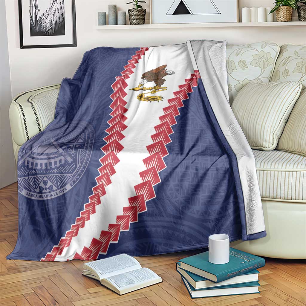 American Samoa Eagle Blanket Polynesian Tribal Pattern Curve Style