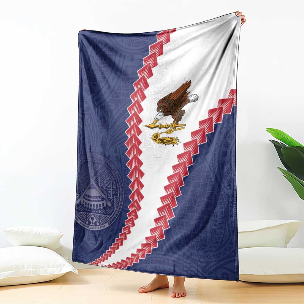 American Samoa Eagle Blanket Polynesian Tribal Pattern Curve Style
