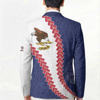 American Samoa Eagle Blazer Polynesian Tribal Pattern Curve Style