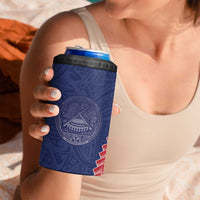 American Samoa Eagle 4 in 1 Can Cooler Tumbler Polynesian Tribal Pattern Curve Style
