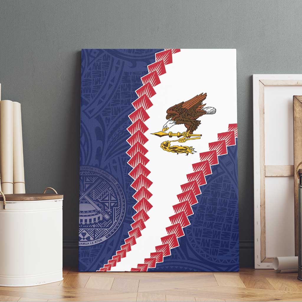 American Samoa Eagle Canvas Wall Art Polynesian Tribal Pattern Curve Style