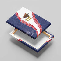 American Samoa Eagle Canvas Wall Art Polynesian Tribal Pattern Curve Style