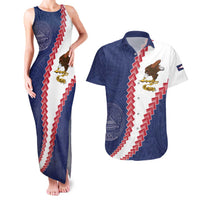 American Samoa Eagle Couples Matching Tank Maxi Dress and Hawaiian Shirt Polynesian Tribal Pattern Curve Style