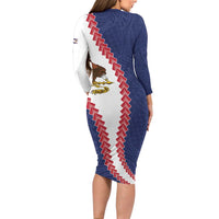 American Samoa Eagle Family Matching Long Sleeve Bodycon Dress and Hawaiian Shirt Polynesian Tribal Pattern Curve Style
