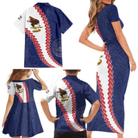 American Samoa Eagle Family Matching Short Sleeve Bodycon Dress and Hawaiian Shirt Polynesian Tribal Pattern Curve Style