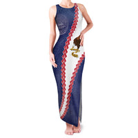 American Samoa Eagle Family Matching Tank Maxi Dress and Hawaiian Shirt Polynesian Tribal Pattern Curve Style LT05 Mom's Dress Blue - Polynesian Pride