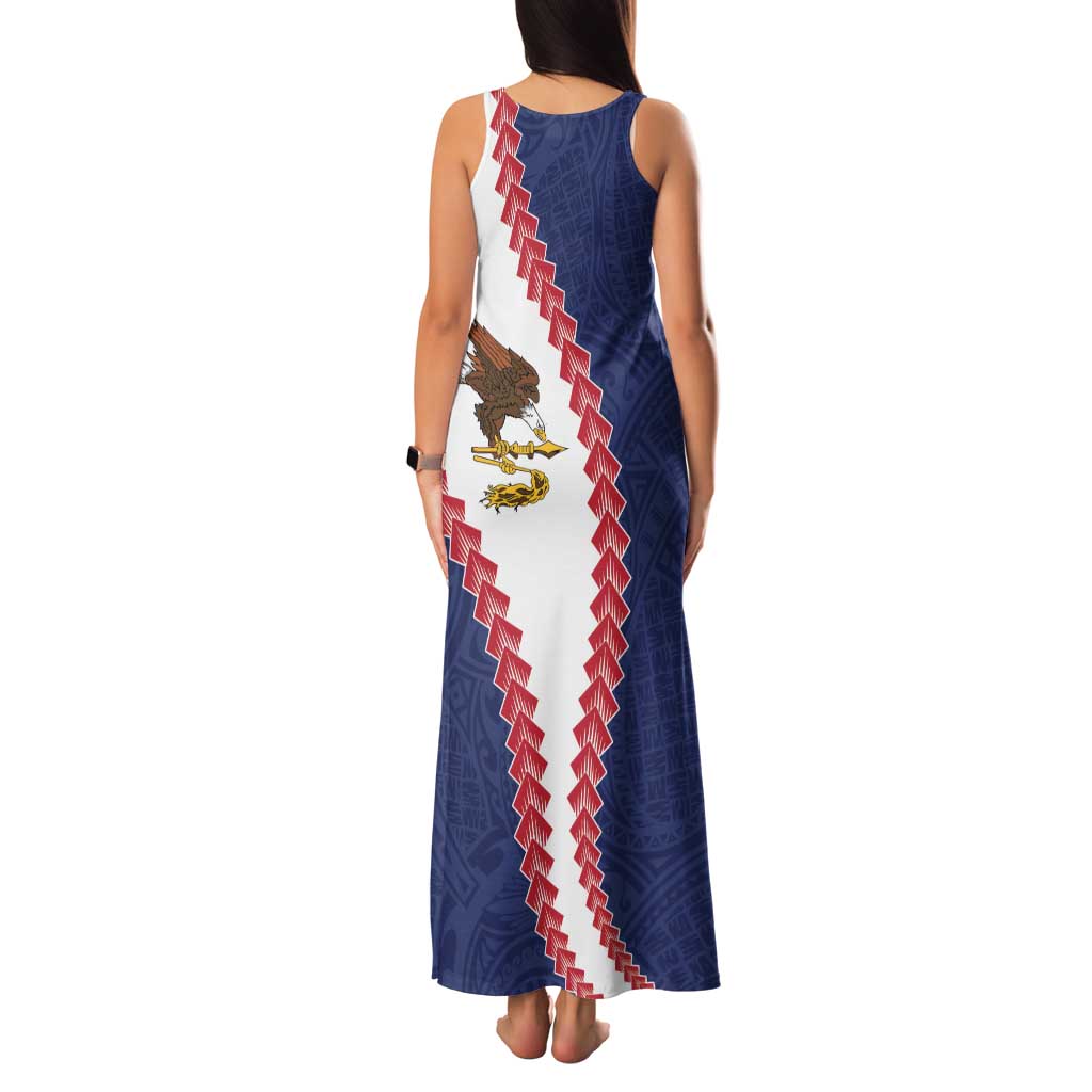 American Samoa Eagle Family Matching Tank Maxi Dress and Hawaiian Shirt Polynesian Tribal Pattern Curve Style LT05 - Polynesian Pride