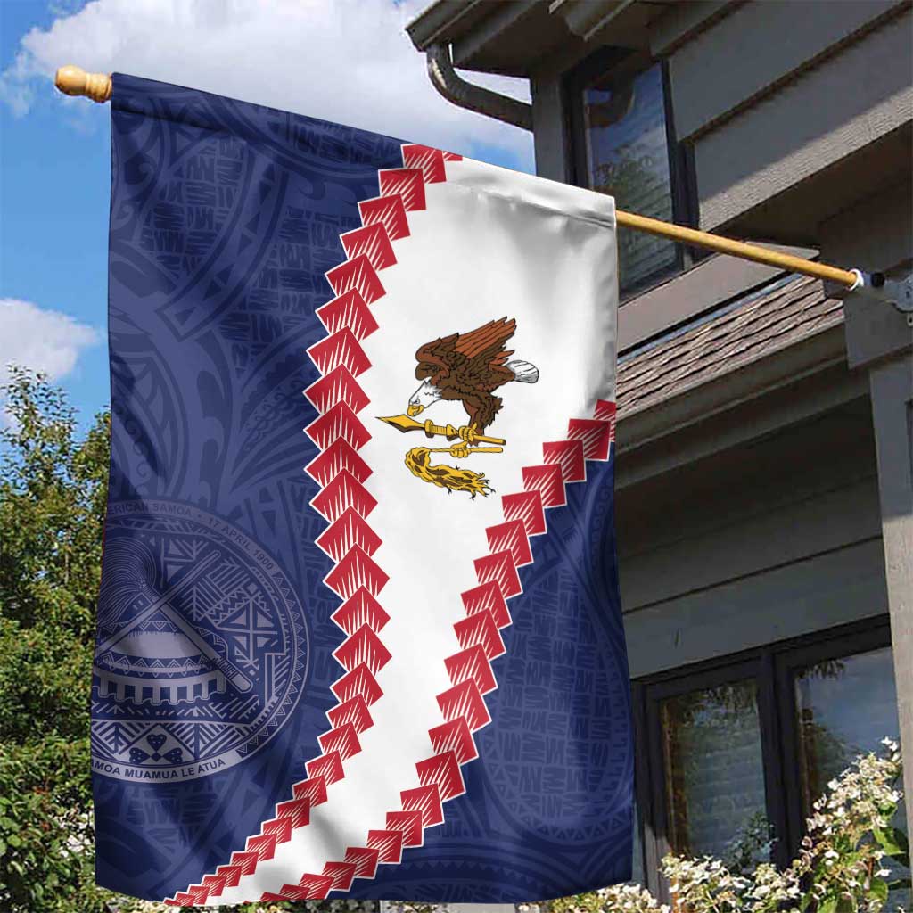 American Samoa Eagle Garden Flag Polynesian Tribal Pattern Curve Style