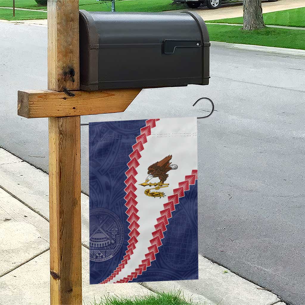 American Samoa Eagle Garden Flag Polynesian Tribal Pattern Curve Style