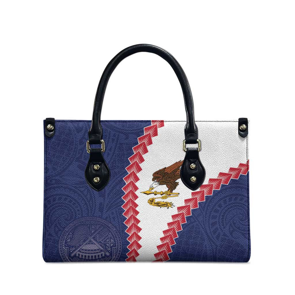American Samoa Eagle Leather Bag Polynesian Tribal Pattern Curve Style