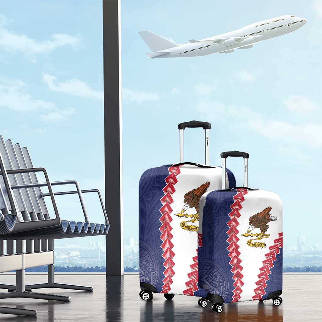 American Samoa Eagle Luggage Cover Polynesian Tribal Pattern Curve Style