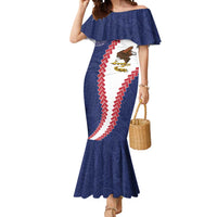 American Samoa Eagle Mermaid Dress Polynesian Tribal Pattern Curve Style