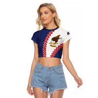American Samoa Eagle Raglan Cropped T Shirt Polynesian Tribal Pattern Curve Style