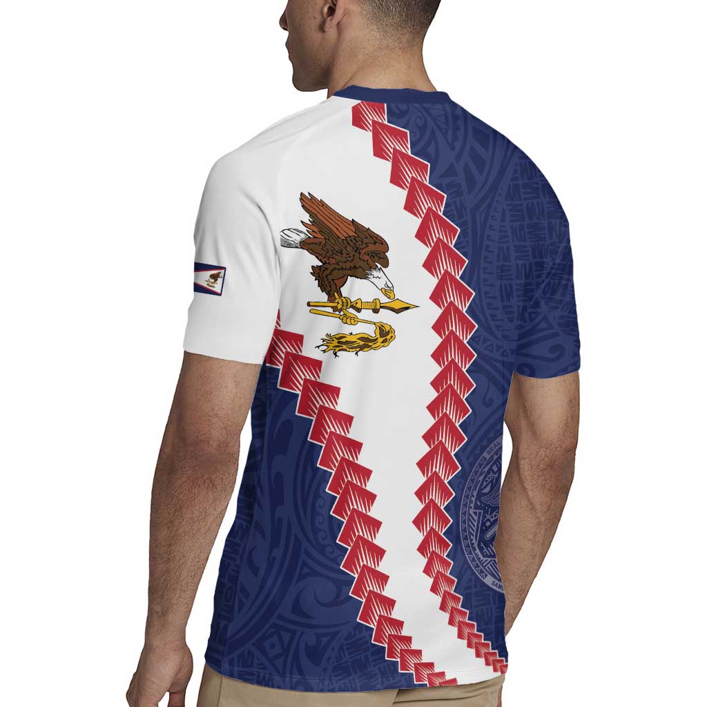 American Samoa Eagle Rugby Jersey Polynesian Tribal Pattern Curve Style