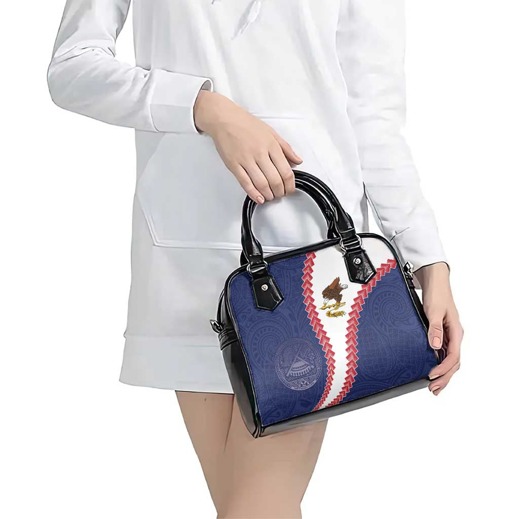 American Samoa Eagle Shoulder Handbag Polynesian Tribal Pattern Curve Style