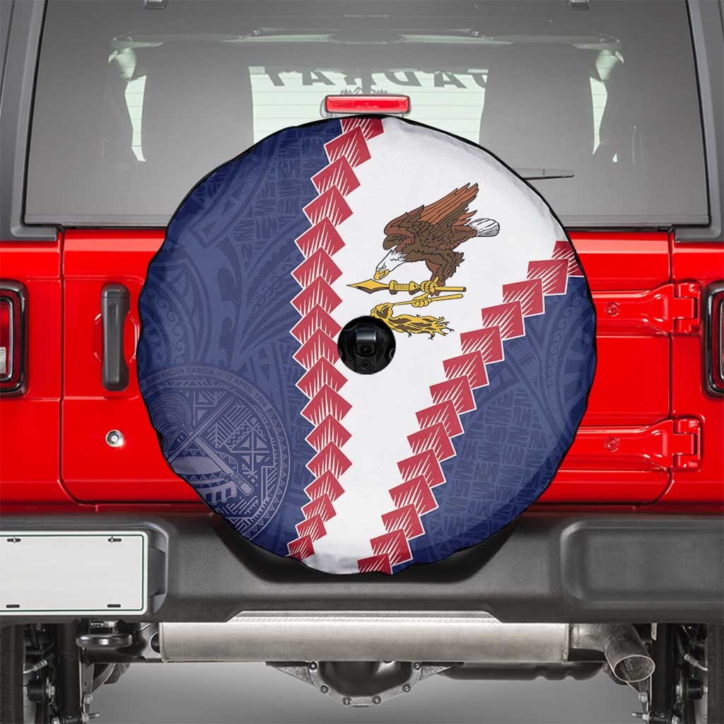 American Samoa Eagle Spare Tire Cover Polynesian Tribal Pattern Curve Style