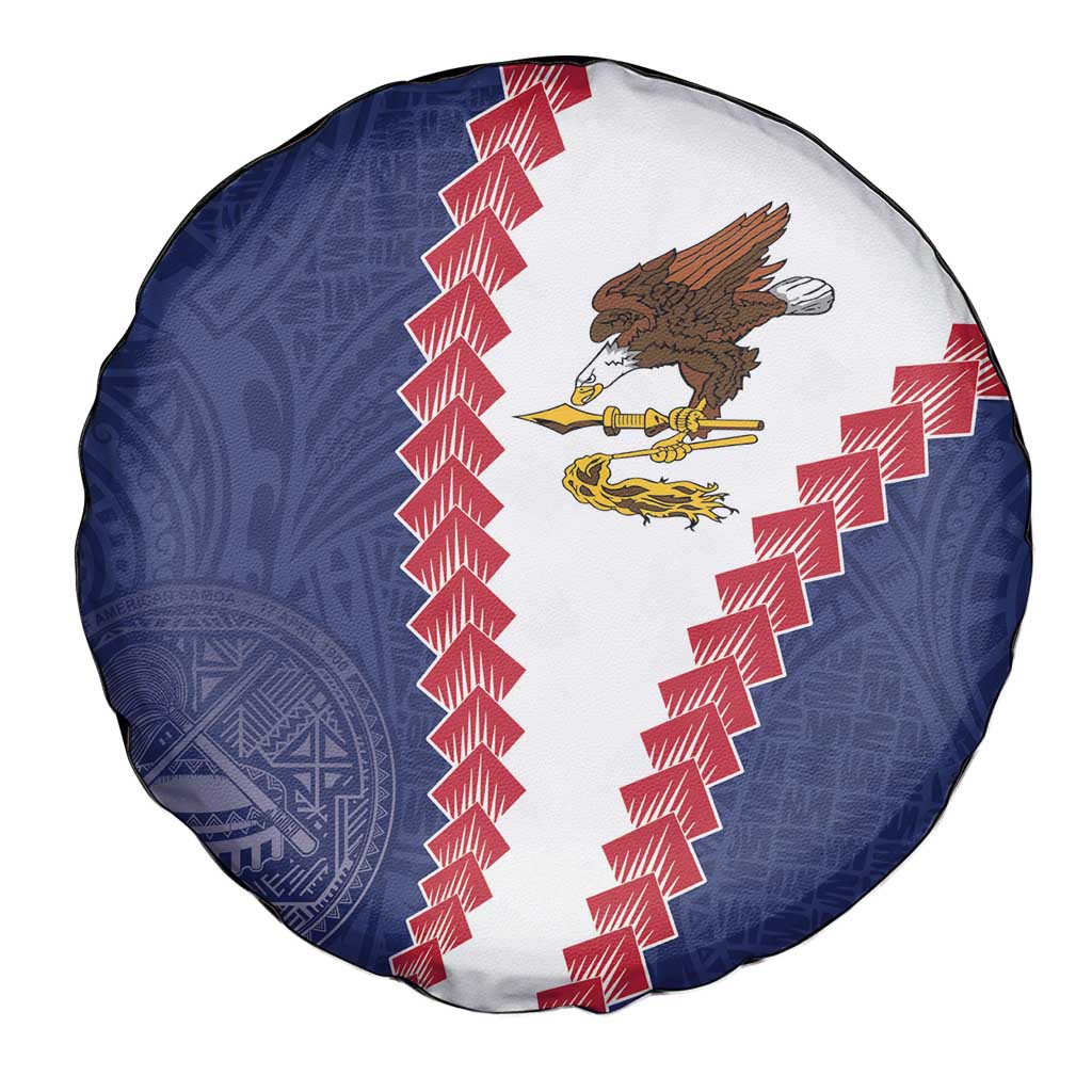 American Samoa Eagle Spare Tire Cover Polynesian Tribal Pattern Curve Style