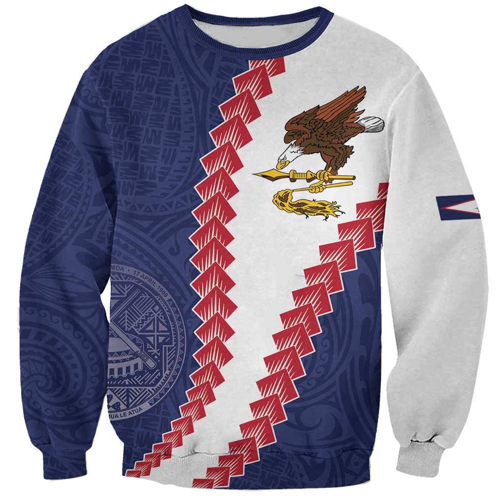 American Samoa Eagle Sweatshirt Polynesian Tribal Pattern Curve Style