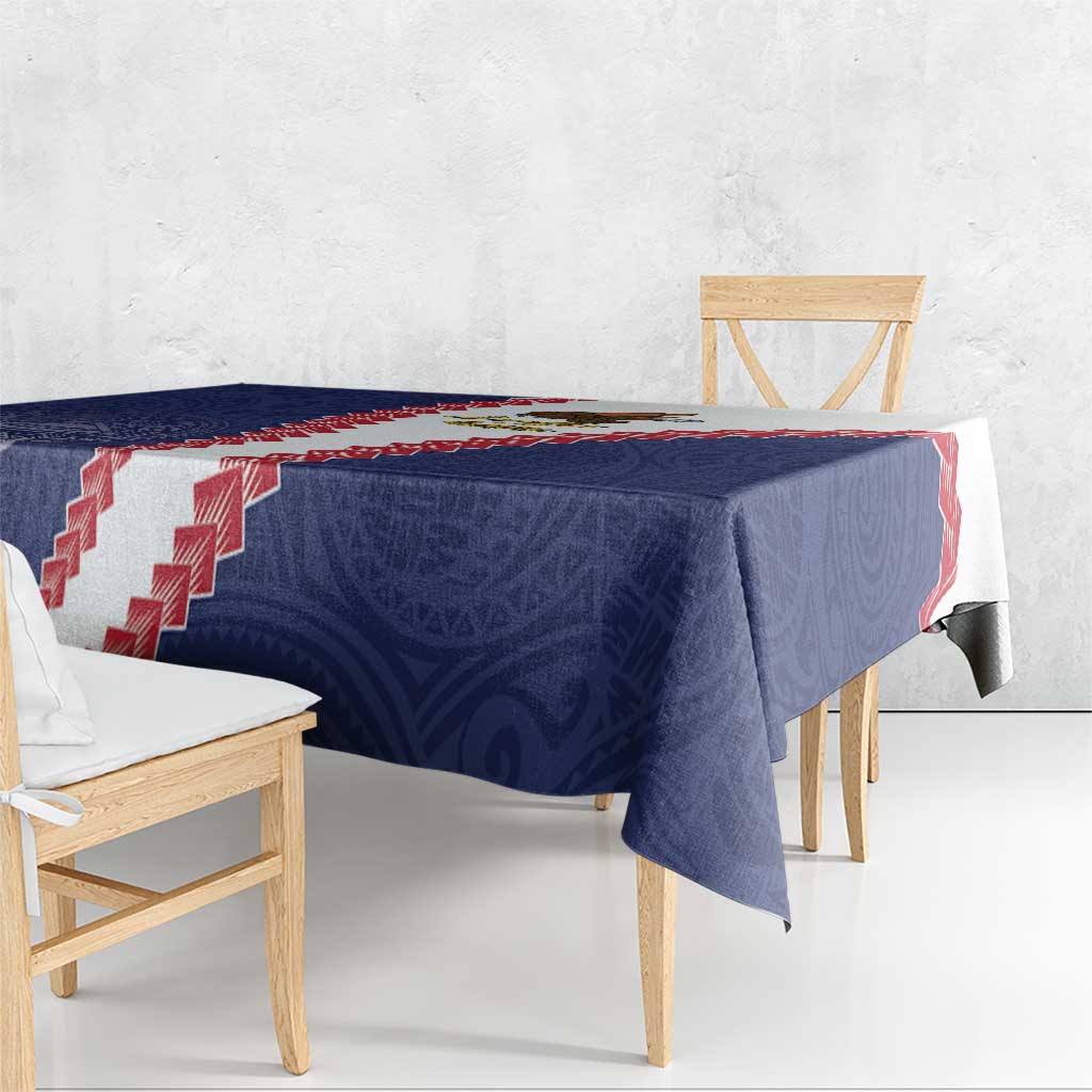 American Samoa Eagle Tablecloth Polynesian Tribal Pattern Curve Style