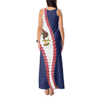 American Samoa Eagle Tank Maxi Dress Polynesian Tribal Pattern Curve Style