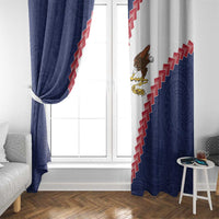 American Samoa Eagle Window Curtain Polynesian Tribal Pattern Curve Style