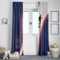 American Samoa Eagle Window Curtain Polynesian Tribal Pattern Curve Style