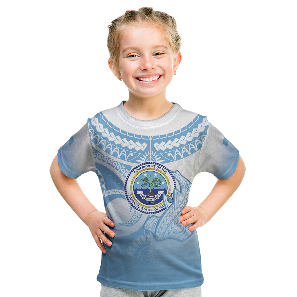 Micronesia Constitution Day Kid T Shirt Polynesian Tribal Tattoo Simple Style