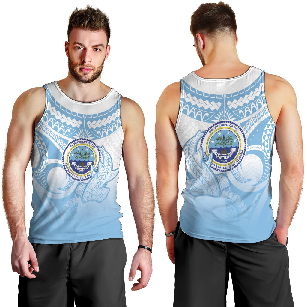 Micronesia Constitution Day Men Tank Top Polynesian Tribal Tattoo Simple Style