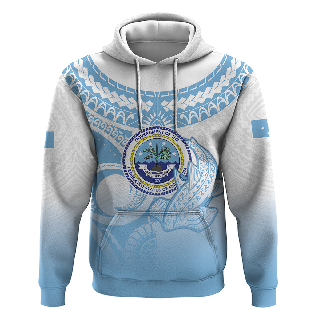 Micronesia Constitution Day Zip Hoodie Polynesian Tribal Tattoo Simple Style