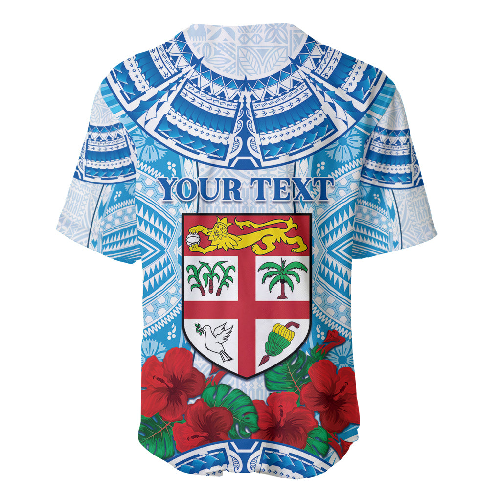 Personalised Fiji Ratu Sir Lala Sukuna Day Baseball Jersey Hibiscus Tapa Pattern