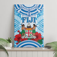 Fiji Ratu Sir Lala Sukuna Day Canvas Wall Art Hibiscus Tapa Pattern