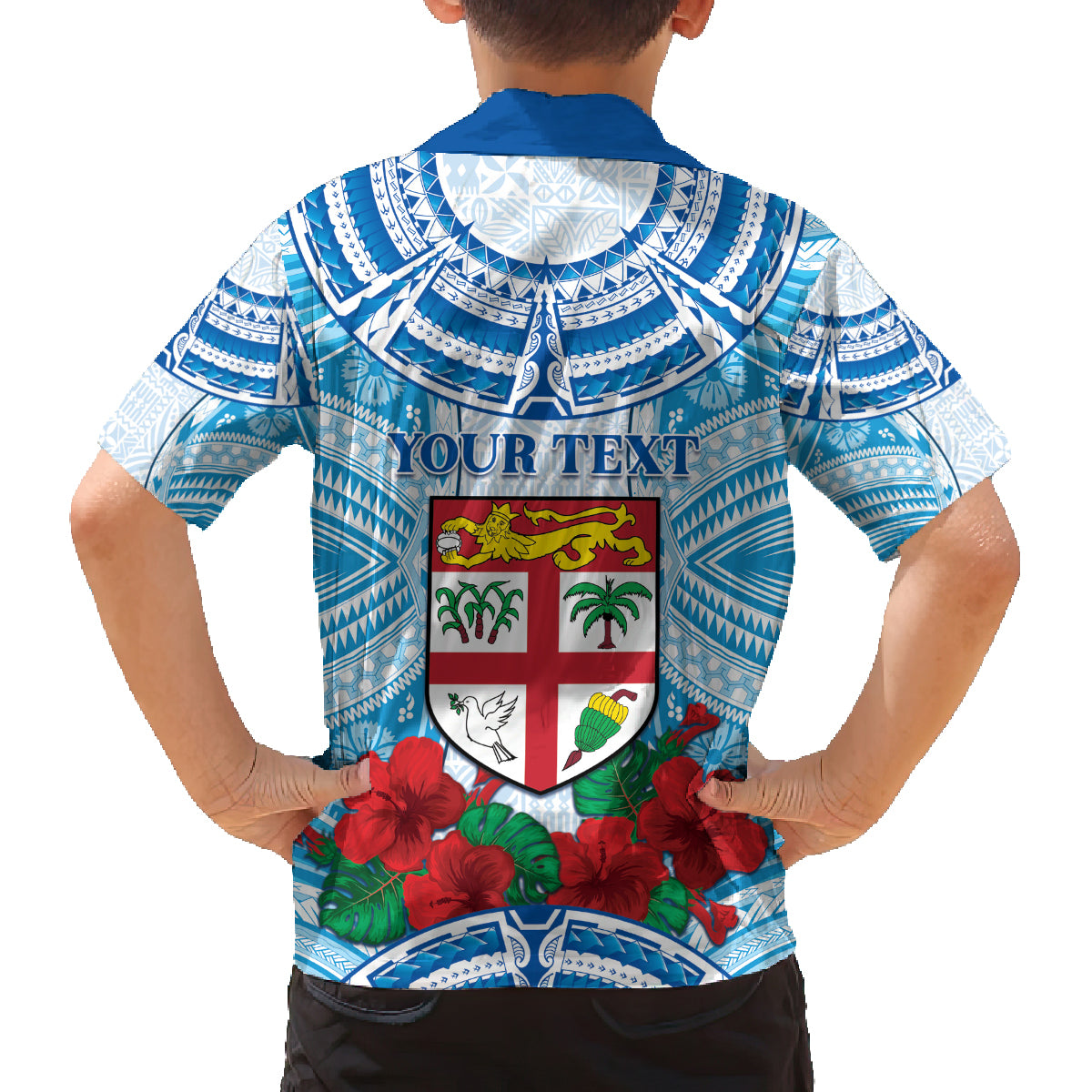 Personalised Fiji Ratu Sir Lala Sukuna Day Family Matching Off Shoulder Maxi Dress and Hawaiian Shirt Hibiscus Tapa Pattern