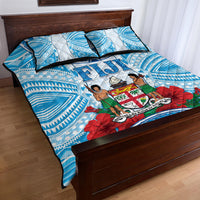Fiji Ratu Sir Lala Sukuna Day Quilt Bed Set Hibiscus Tapa Pattern