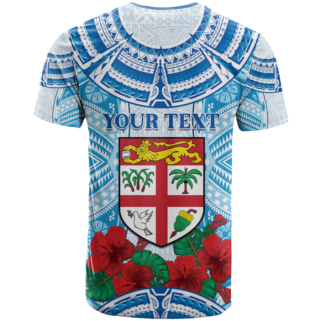 Personalised Fiji Ratu Sir Lala Sukuna Day T Shirt Hibiscus Tapa Pattern