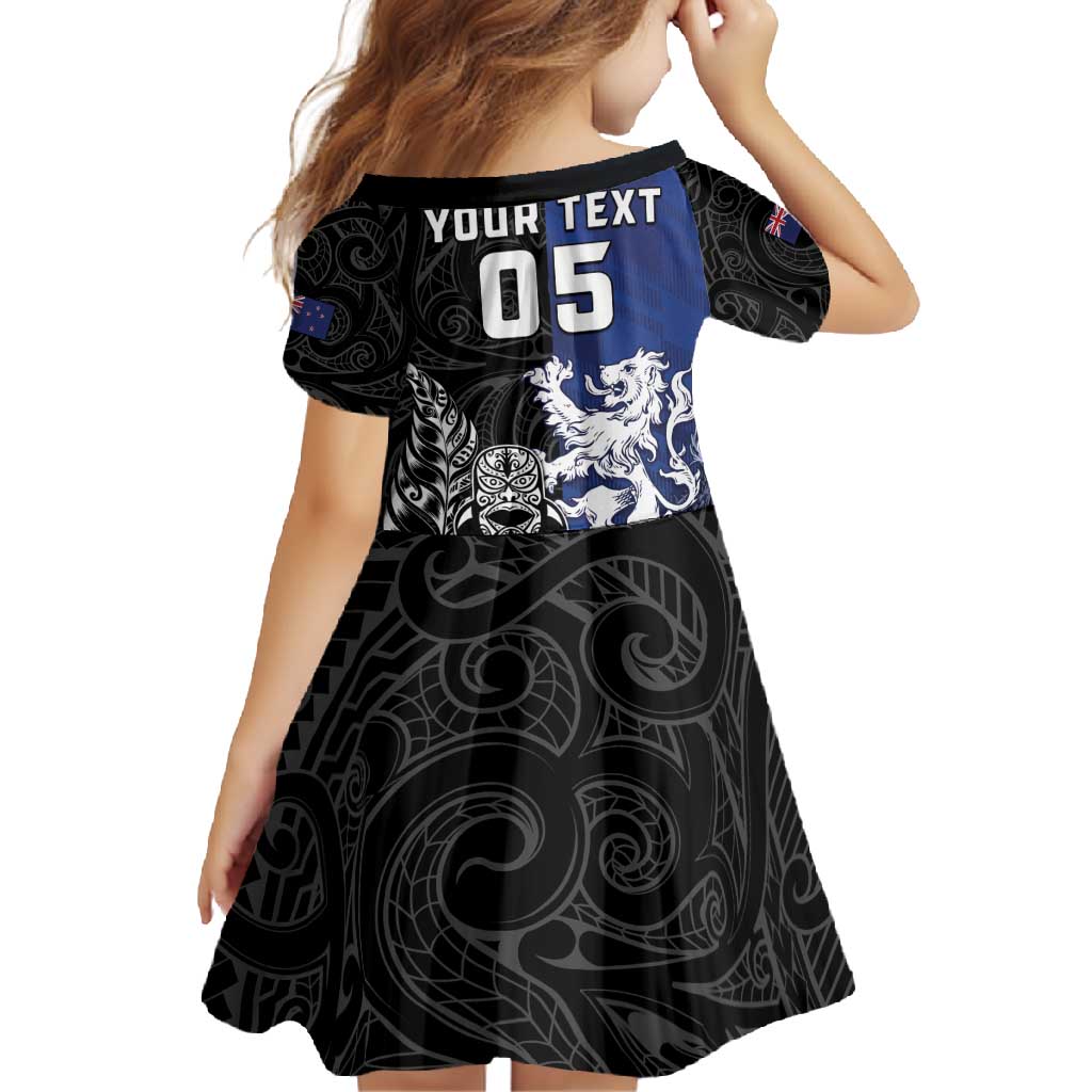 New Zealand And Scotland Rugby Custom Family Matching Off Shoulder Maxi Dress and Hawaiian Shirt Maori Tiki With Thistle Together