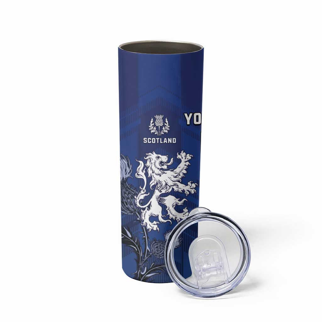 New Zealand And Scotland Rugby Custom Skinny Tumbler Maori Tiki With Thistle Together
