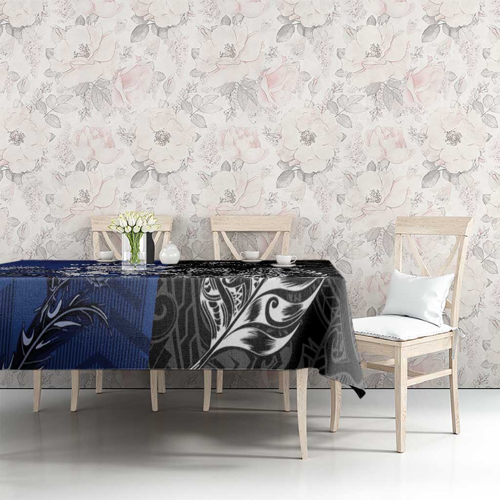 New Zealand And Scotland Rugby Tablecloth Maori Tiki With Thistle Together