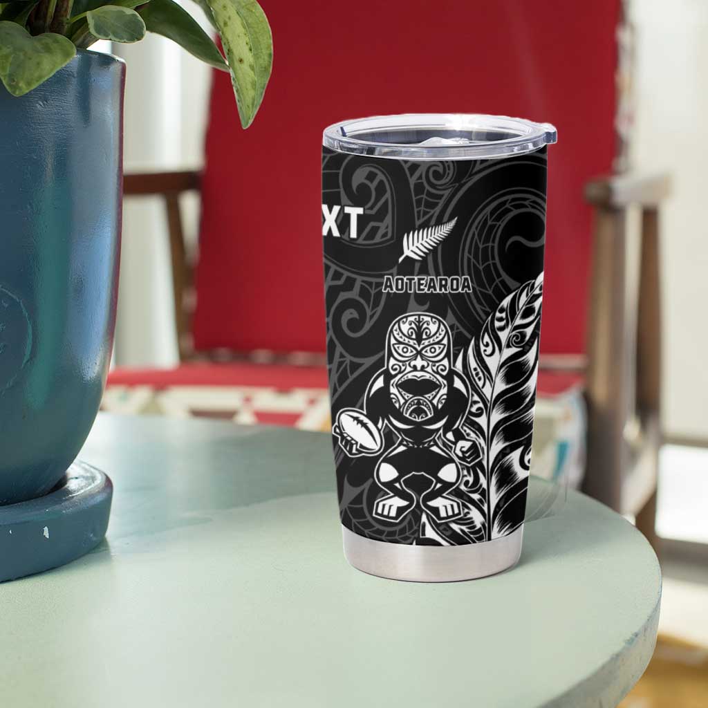New Zealand And Scotland Rugby Custom Tumbler Cup Maori Tiki With Thistle Together