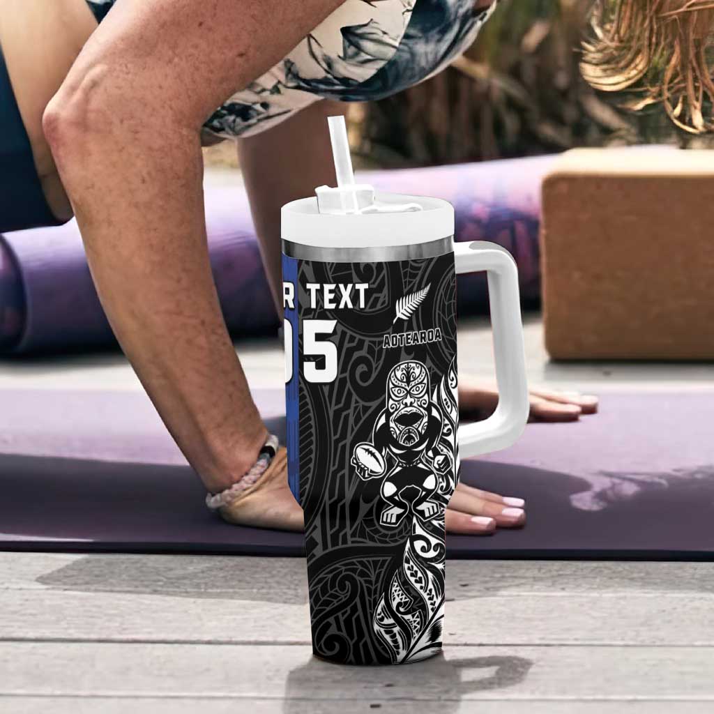 New Zealand And Scotland Rugby Custom Tumbler With Handle Maori Tiki With Thistle Together