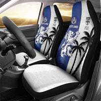 Fiji And Scotland Rugby Car Seat Cover Fijian Palm Tree With Thistle Together