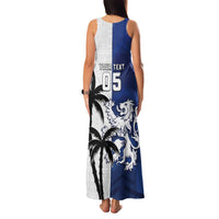 Fiji And Scotland Rugby Custom Family Matching Tank Maxi Dress and Hawaiian Shirt Fijian Palm Tree With Thistle Together