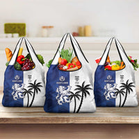 Fiji And Scotland Rugby Grocery Bag Fijian Palm Tree With Thistle Together