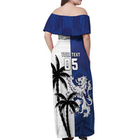 Fiji And Scotland Rugby Custom Off Shoulder Maxi Dress Fijian Palm Tree With Thistle Together