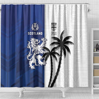 Fiji And Scotland Rugby Shower Curtain Fijian Palm Tree With Thistle Together