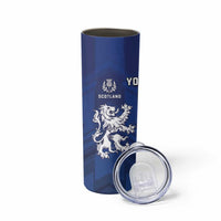 Fiji And Scotland Rugby Custom Skinny Tumbler Fijian Palm Tree With Thistle Together