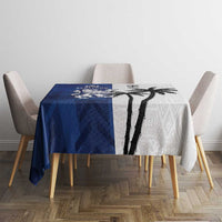 Fiji And Scotland Rugby Tablecloth Fijian Palm Tree With Thistle Together