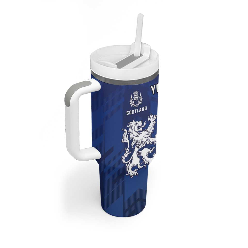 Fiji And Scotland Rugby Custom Tumbler With Handle Fijian Palm Tree With Thistle Together